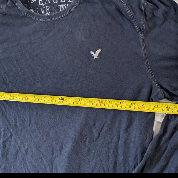 AMERICAN EAGLE SEVENTY SEVEN MEN'S LONG SLEEVE SHIRT XXL DARK NAVY BLUE - Picture 7 of 15